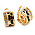 Small C-Shape Diamante Animal Print Clip On Earrings (Gold Tone) - view 3