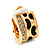 Small C-Shape Diamante Animal Print Clip On Earrings (Gold Tone) - view 8