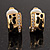 Small C-Shape Diamante Animal Print Clip On Earrings (Gold Tone) - view 2