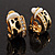 Small C-Shape Diamante Animal Print Clip On Earrings (Gold Tone) - view 4