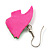 Funky Multicoloured Wood Fish Drop Earrings (Green & Pink) - 3.5cm Length - view 3