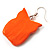 Bright Orange Wood Owl Drop Earrings - 4.5cm Length - view 4