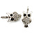 Silver Tone Crystal Owl Drop Earrings - view 8