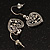 Marcasite Crystal Heart Drop Earrings - 3.5cm Length - view 8