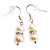 Small White Freshwater Pearl Crystal Drop Earrings (Silver Tone) - 3cm Length