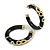 Black Resin Gold Snake Hoop Earrings - 5cm Diameter
