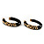 Black Resin Gold Snake Hoop Earrings - 5cm Diameter - view 10