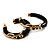 Black Resin Gold Snake Hoop Earrings - 5cm Diameter - view 9
