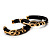 Black Resin Gold Snake Hoop Earrings - 5cm Diameter - view 14