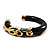 Black Resin Gold Snake Hoop Earrings - 5cm Diameter - view 15