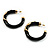 Black Resin Gold Snake Hoop Earrings - 5cm Diameter - view 16