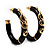 Black Resin Gold Snake Hoop Earrings - 5cm Diameter - view 17