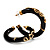 Black Resin Gold Snake Hoop Earrings - 5cm Diameter - view 6