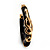 Black Resin Gold Snake Hoop Earrings - 5cm Diameter - view 3