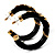Black Resin Gold Snake Hoop Earrings - 5cm Diameter - view 18