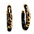 Black Resin Gold Snake Hoop Earrings - 5cm Diameter - view 20