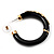 Black Resin Gold Snake Hoop Earrings - 5cm Diameter - view 7