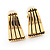 Gold Plated Triangular Clip-On Earrings - 2cm Length - view 2