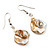 Antique White Shell Bead Drop Earrings (Silver Tone) - view 3