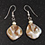 Antique White Shell Bead Drop Earrings (Silver Tone) - view 2
