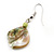 Lime Green Shell Bead Drop Earrings (Silver Tone) - view 11