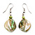 Lime Green Shell Bead Drop Earrings (Silver Tone) - view 8