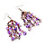 Lavender Semiprecious Chip Drop Earrings - 7cm Length - view 5