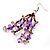 Lavender Semiprecious Chip Drop Earrings - 7cm Length - view 3