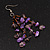 Lavender Semiprecious Chip Drop Earrings - 7cm Length - view 7