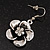 Antique Silver Daisy Flower Drop Earrings - 4cm Length - view 10