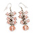 Pale Pink Acrylic Bead Drop Earrings - 5cm Length