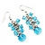 Light Blue Acrylic Bead Drop Earrings - 5cm Length - view 5