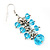 Light Blue Acrylic Bead Drop Earrings - 5cm Length - view 3