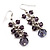 Light Purple Acrylic Bead Drop Earrings - 5cm Length - view 2