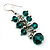 Emerald Green Acrylic Bead Drop Earrings - 5cm Length - view 3