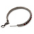 Gun Metal Red Crystal Hoop Earrings - 4cm Diameter - view 6
