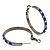 Gun Metal Blue Crystal Hoop Earrings - 4cm Diameter - view 4