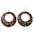 Leopard Print Acrylic Hoop Earrings (Silver Tone Metal) - 6cm Diameter - view 2