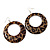 Leopard Print Acrylic Hoop Earrings (Silver Tone Metal) - 6cm Diameter - view 3