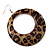 Leopard Print Acrylic Hoop Earrings (Silver Tone Metal) - 6cm Diameter - view 4