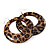 Leopard Print Acrylic Hoop Earrings (Silver Tone Metal) - 6cm Diameter - view 5