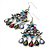 Antique Silver Multicoloured Crystal Chandelier Earrings - 8cm Length - view 4