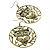 Bronze Tone 'Owl' Hoop Earrings -7.5cm Drop - view 4