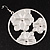 Multicoloured Floral Enamel Hoop Earrings (Silver Tone Metal) - 6cm Diameter - view 5