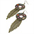 Long Multicoloured Enamel Floral Chain Drop Earrings (Bronze Tone Metal) - 13cm Length - view 7