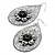 Antique Silver Teardrop Filigree Floral Drop Earrings - 8cm Length - view 4