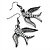 Gun Metal Clear Crystal Swallow Drop Earrings - 5.5cm Length - view 5