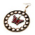 Bronze Tone Crystal Butterfly Hoop Earrings - 6cm Diameter - view 6