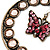 Bronze Tone Crystal Butterfly Hoop Earrings - 6cm Diameter - view 3