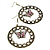 Bronze Tone Crystal Butterfly Hoop Earrings - 6cm Diameter - view 7